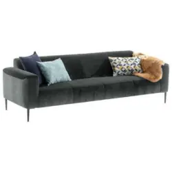 Dreisitzer-Sofa in Velours Dunkelgrau