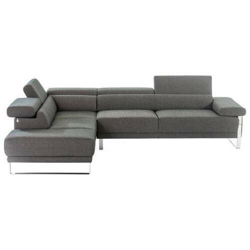 Ecksofa in Chenille Schwarz