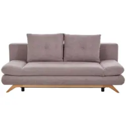 Schlafsofa in Flachgewebe Grau, Altrosa