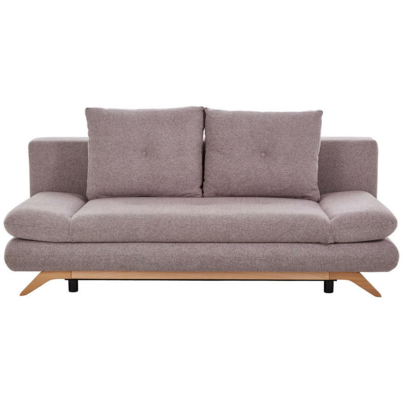 Schlafsofa in Flachgewebe Grau, Altrosa