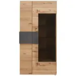 XXXLutz Lauterach - Ihr Möbelhaus bei Bregenz Vitrine in furniert, mehrschichtige Massivholzplatte (Tischlerplatte) Wildeiche Anthrazit, Eichefarben