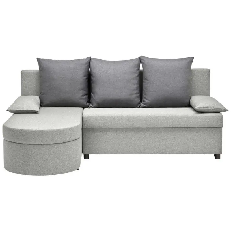 Ecksofa in Webstoff Anthrazit, Grau