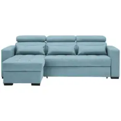 Ecksofa in Struktur Blau