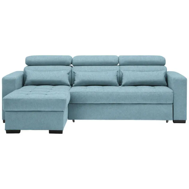 Ecksofa in Struktur Blau