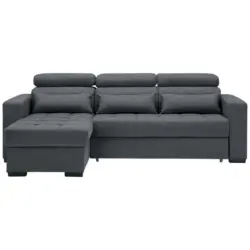 Ecksofa in Webstoff Dunkelgrau