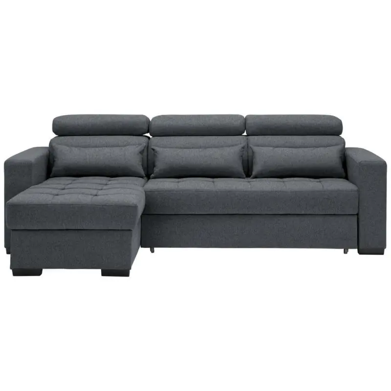 Ecksofa in Webstoff Dunkelgrau