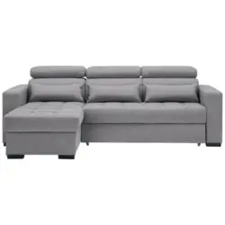 Ecksofa in Webstoff Braun, Grau