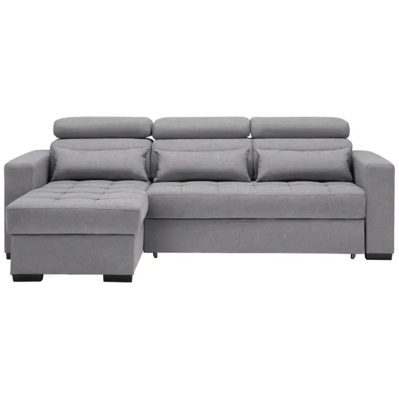 Ecksofa in Webstoff Braun, Grau