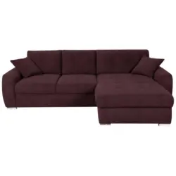 Ecksofa in Mikrofaser Dunkelrot