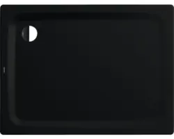 Extraflache Rechteck-Duschwanne Kaldewei Superplan Plus 80x90x2,5 cm schwarz matt
