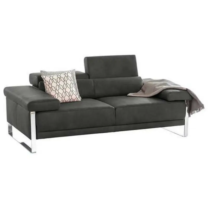 Zweisitzer-Sofa in Echtleder Anthrazit
