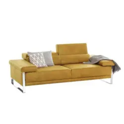 Zweisitzer-Sofa in Echtleder Gelb