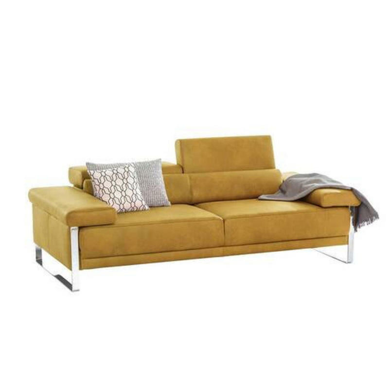 Zweisitzer-Sofa in Echtleder Gelb