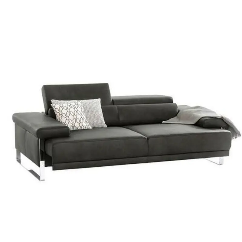 Zweisitzer-Sofa in Echtleder Anthrazit