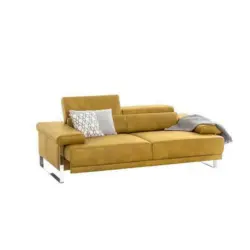 Zweisitzer-Sofa in Echtleder Gelb