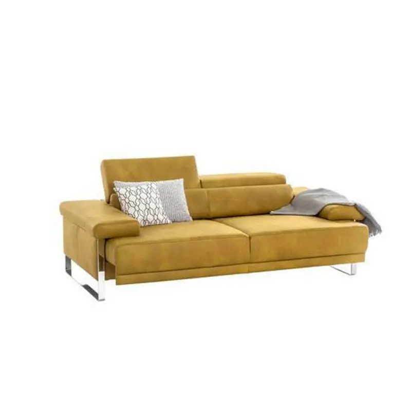 Zweisitzer-Sofa in Echtleder Gelb