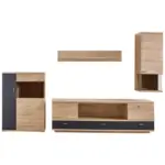 XXXLutz Lauterach - Ihr M&ouml;belhaus bei Bregenz Wohnwand 324,6/204,2/45 cm in Eichefarben, Dunkelgrau