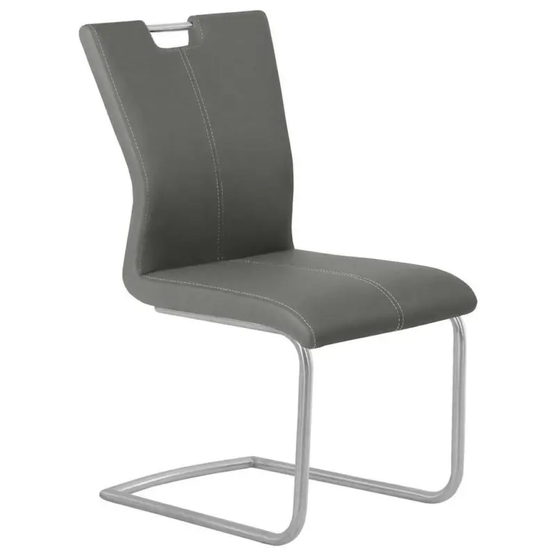 Schwingstuhl in Edelstahl Lederlook