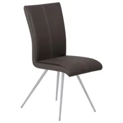 Stuhl in Edelstahl Lederlook