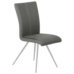 Stuhl in Edelstahl Lederlook