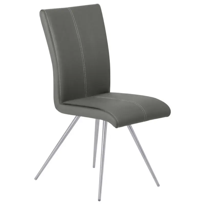 Stuhl in Edelstahl Lederlook