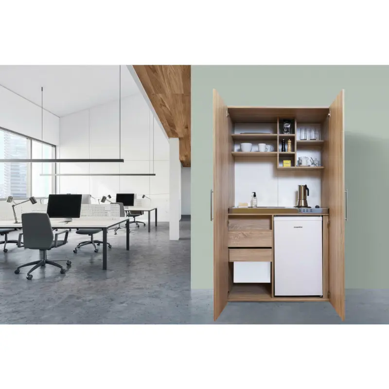 Schrankküche in Eichefarben