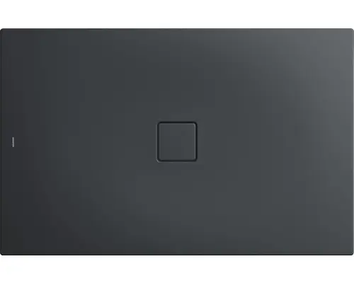 Extraflache Rechteck-Duschwanne Kaldewei Conoflat 100x120x3,2 cm grau cool mit Antirutschbeschichtung