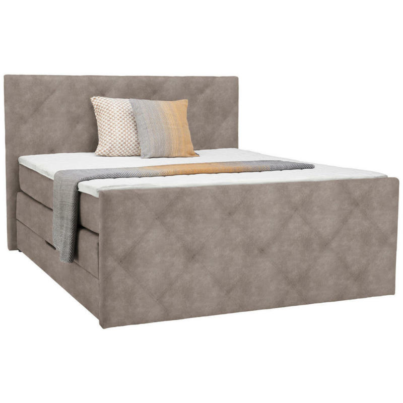 Boxspringbett 180/200 cm in Braun, Grau