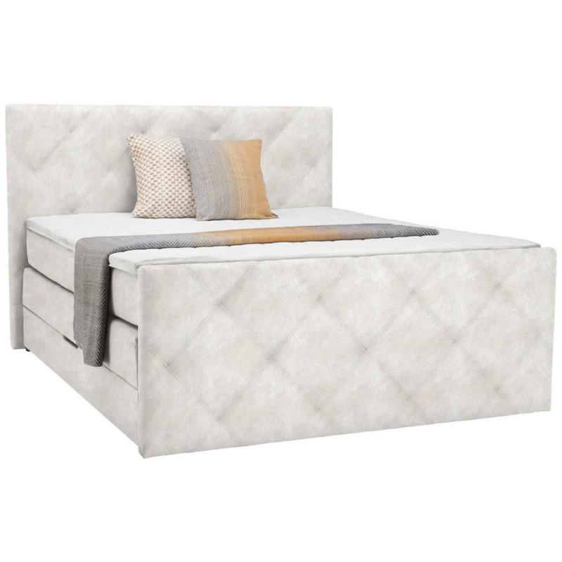 Boxspringbett 140/200 cm in Beige