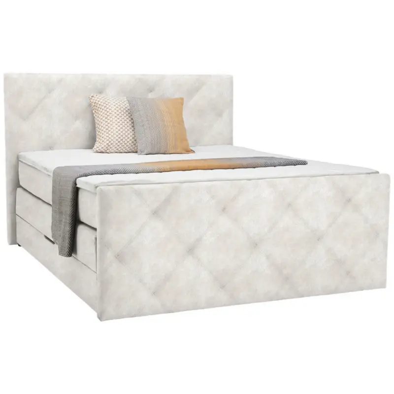 Boxspringbett 140/200 cm in Beige