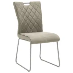 Stuhl in Edelstahl Lederlook