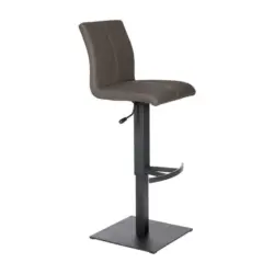 Barhocker in Metall, Textil Braun, Schwarz