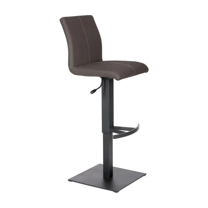 Barhocker in Metall, Textil Braun, Schwarz