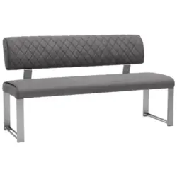 Sitzbank 140/87,5/62 cm in Edelstahlfarben, Dunkelgrau