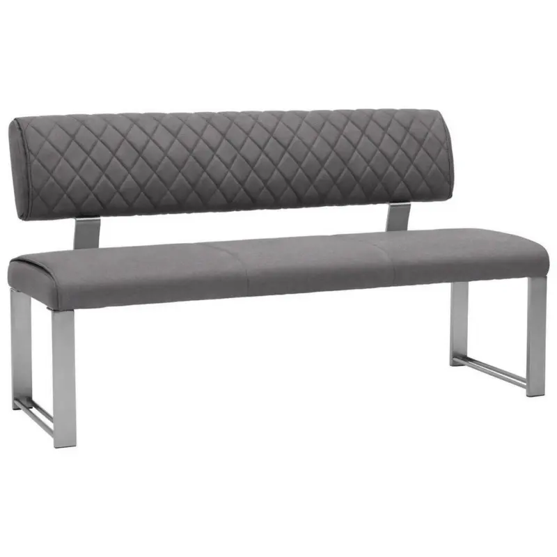 Sitzbank 140/87,5/62 cm in Edelstahlfarben, Dunkelgrau