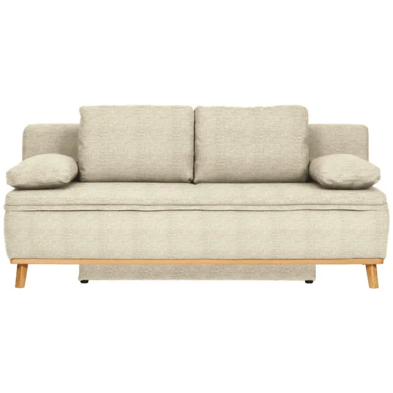 Schlafsofa in Webstoff Beige