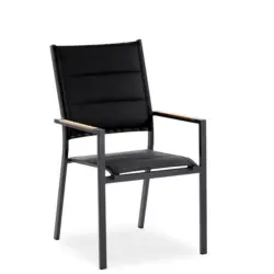 Stapelsessel in Textil Schwarz
