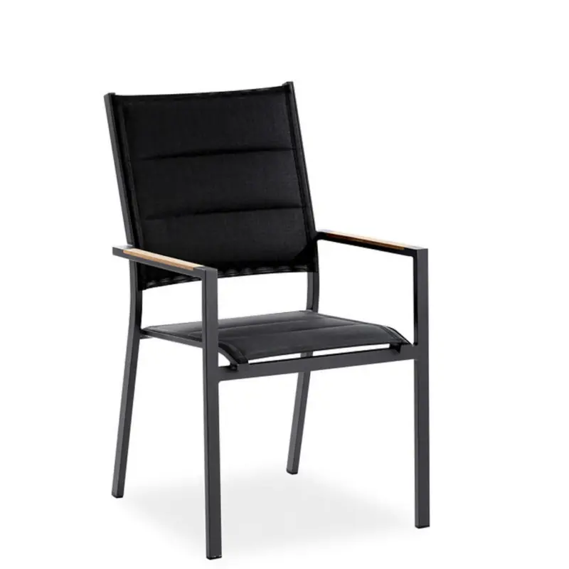 Stapelsessel in Textil Schwarz