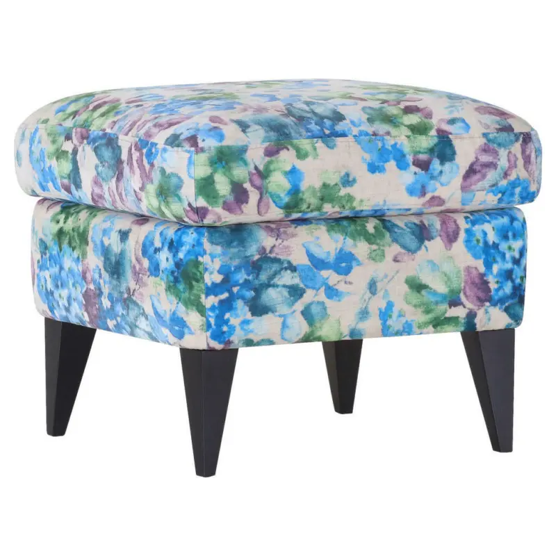 Hocker in Holz, Textil Blau, Grün, Lila, Schwarz, Beige