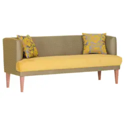 Sitzbank 210/83/70 cm in Gelb, Grau, Eichefarben