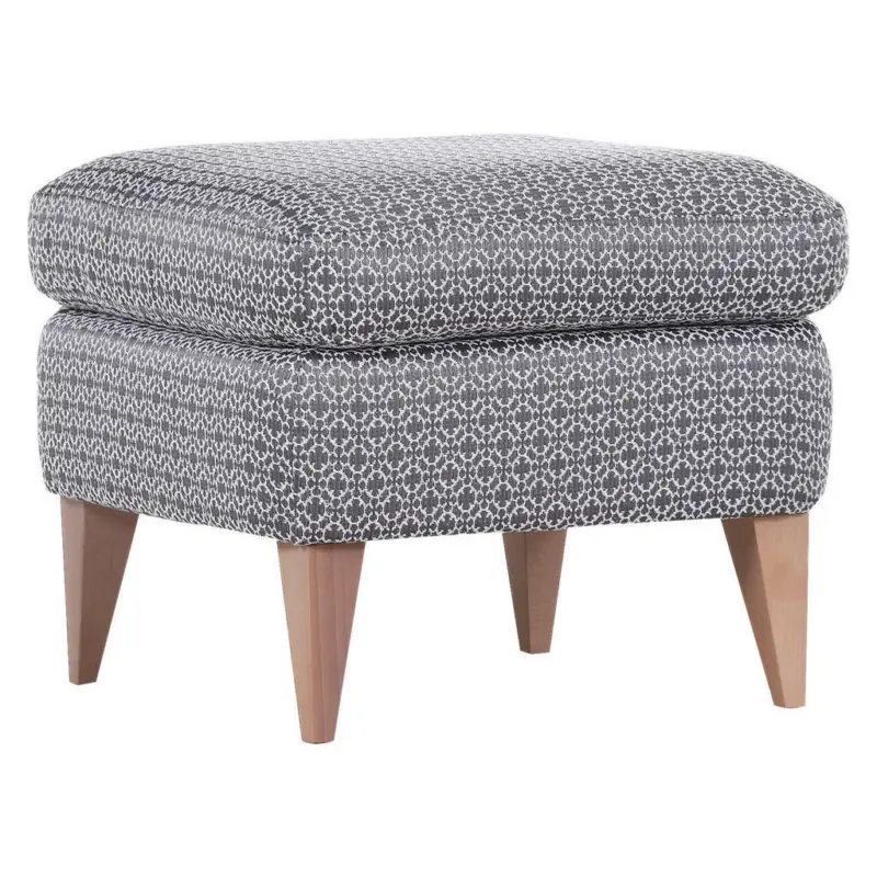 Hocker in Holz, Textil Grau, Weiß, Eichefarben