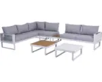 Hornbach Gartenmöbelset Garden Place Chiara 6 -Sitzer bestehend aus: Tisch Aluminium Weiß
