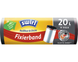 Zugbandsack mit elastischem Fixierband Swirl® 20 l 15 Stk. schwarz