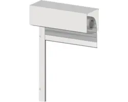 ARON Vorbaurollladen PVC grau 550 x 915 mm Kasten Aluminium RAL 9016 verkehrsweiß Gurtzug Rechts