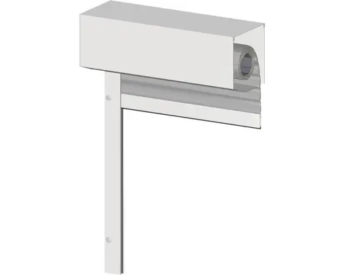 ARON Vorbaurollladen PVC grau 550 x 915 mm Kasten Aluminium RAL 9016 verkehrsweiß Gurtzug Rechts