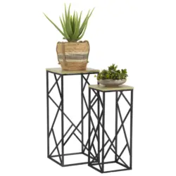 Blumentischset in Holzwerkstoff 25-32/25-32/66-76,5 cm