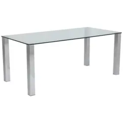 Esstisch in Metall, Glas 180/90/75 cm