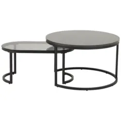 Couchtisch in Metall, Glas, Holzwerkstoff 70/70/42 cm