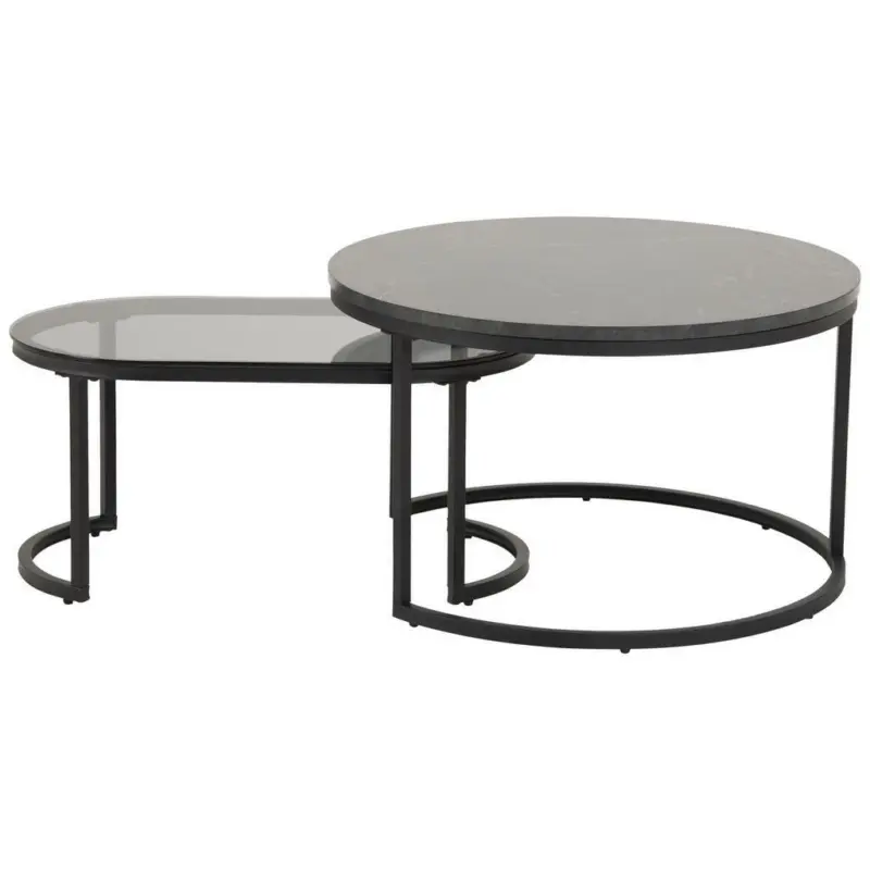 Couchtisch in Metall, Glas, Holzwerkstoff 70/70/42 cm