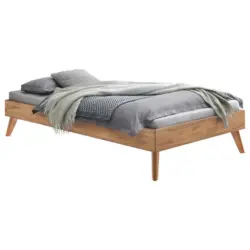 Bett 90/200 cm in Buchefarben